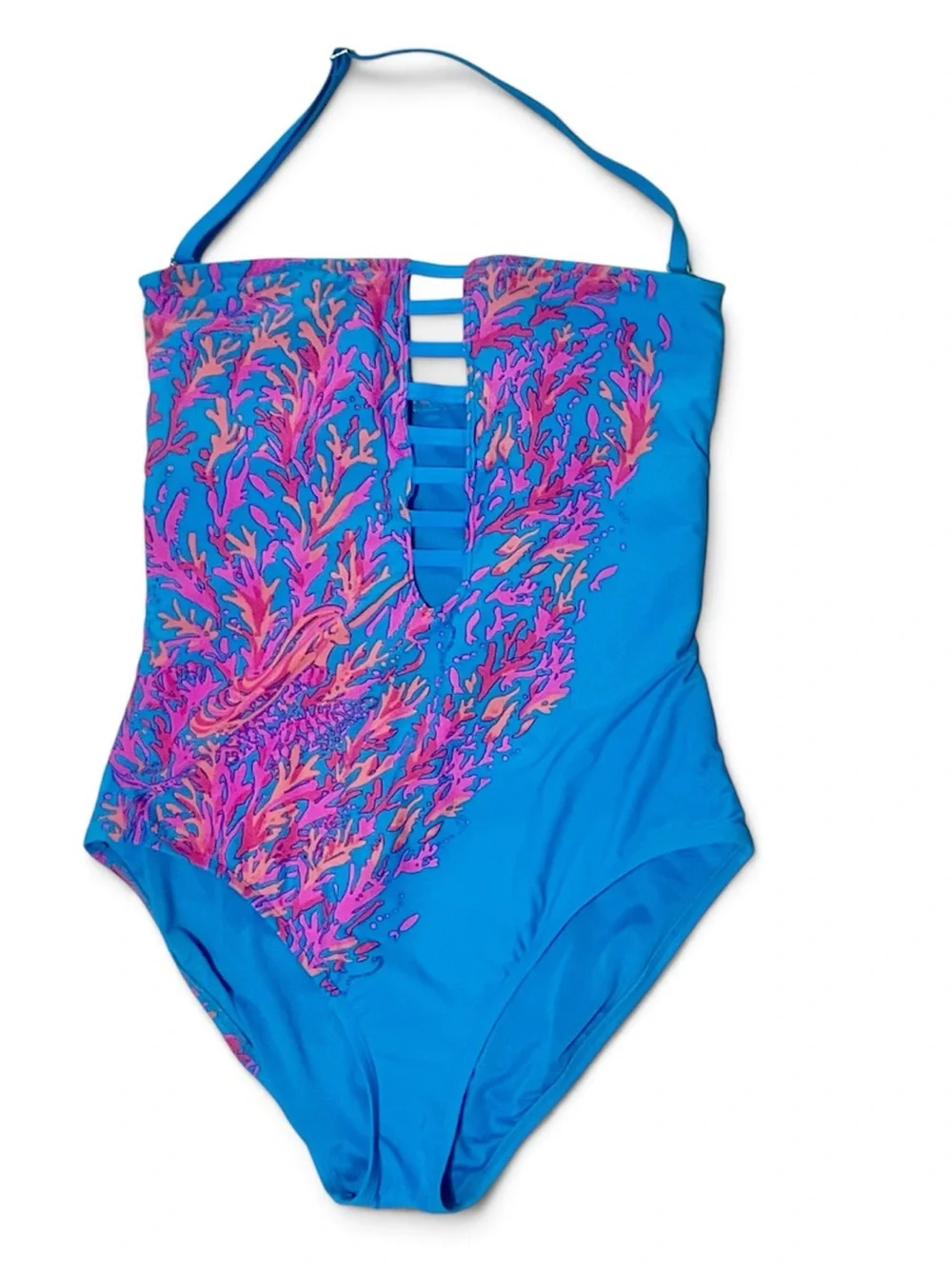 Lilly Pulitzer Teslee One Piece Swimsuit Turquoise Oasis Sz 14